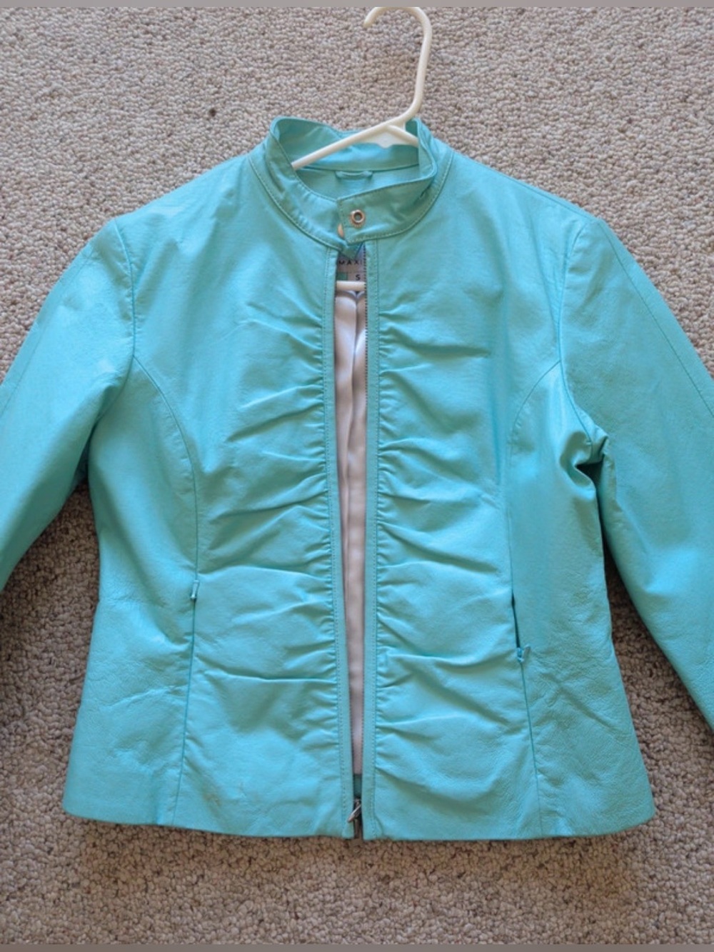 Wilsons Genuine Leather Turquoise Jacket Size Small